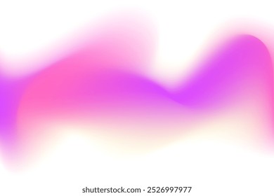 Pink, yellow, purple blurry wave form, iridescent smooth gradient brush stroke isolated motion element, transparent background. Dream glow abstract dynamic watercolor shape.