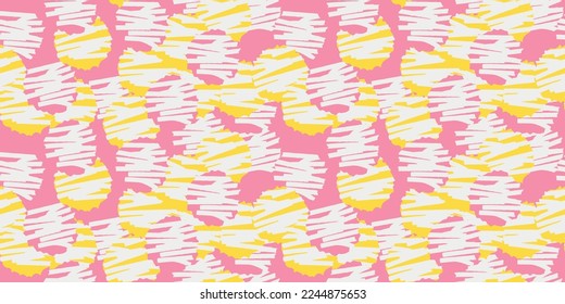Pink and yellow rounded casual shapes. For printing and use in seamless canvases. Textiles, cups, pillows, notebo