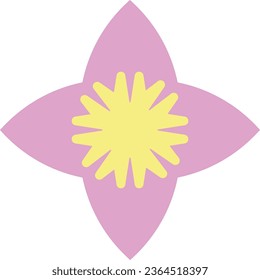 Pink Yellow Simple Geometric Flower Element