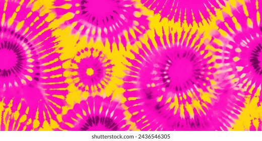 Pink and yellow tie dye pattern Ink , colorful tie dye pattern abstract background. Tie Dye two Tone Clouds . Abstract batik brush seamless and repeat pattern design