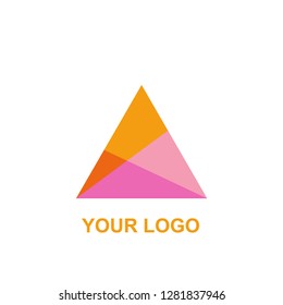 pink yellow triangle logo. overlapping color template design vector