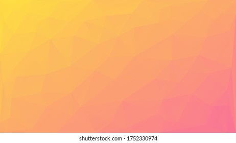 Pink to yellow triangle polygon background.