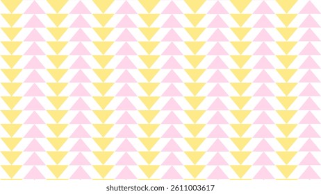 Pink and yellow triangle stripe pattern on white background. Abstract background with vertical stripes triangle pattern.
