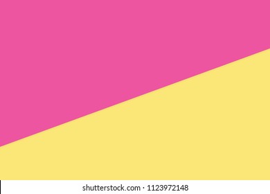 pink yellow two color soft paper pastel banner, minimal flat lay style fashionable cosmetics pastel color top view background, wallpaper geometric flat lay style abstract overlays backdrop (vector)