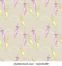 Pink and  yellow umbrella