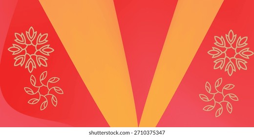 rosa, fondo de Vector amarillo con la flor. Ilustración abstracta geométrica moderna con flor. Diseño de año Nuevo para anuncio de negocios.