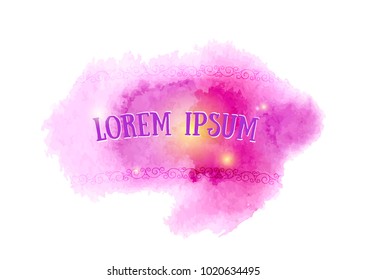 
Pink yellow watercolor banner for websites and printing. You can use it for invitations, postcards, ads. Vector illustration.