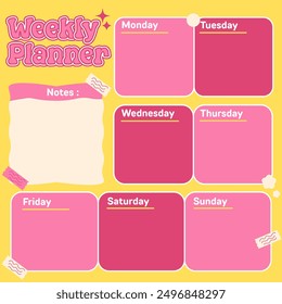 Pink Yellow Weekly Plan, organize the day with a bright touch! From daily activities to weekly goals, everything is more fun with these colors.