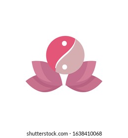 Pink yin yang and lotus petals esign, Spa center healthy lifestyle care wellness relaxation skin therapy and female theme Vector illustration