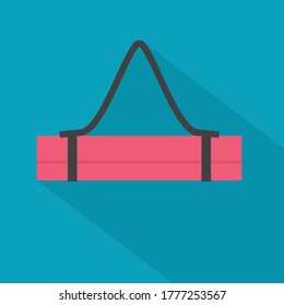 pink yoga mat icon- vector illustration