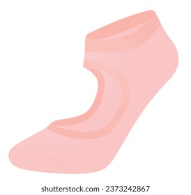 Pink yoga sock. vector illustration