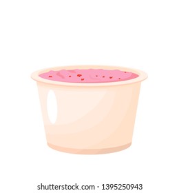 pink yoghurt in packaging vector illustration
