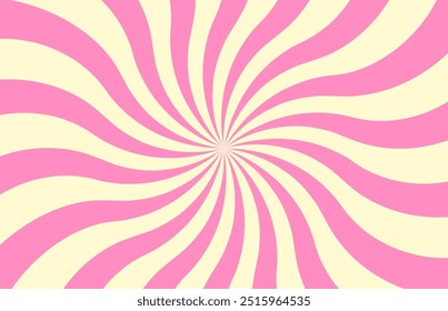 Padrão de iogurte ou caramelo rosa. Vetor abstrato espiral fundo. Tela de fundo do Groovy