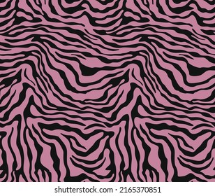 
Pink Zebra Print Vector Trendy Pattern For Textile, Animal Background.