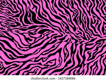 Pink Zebra skin pattern design. Abstract animal print vector illustration background. Wildlife fur skin design illustration. For web, home decor, fashion, surface, graphic design