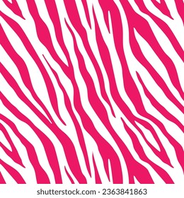 Pink zebra or tiger seamless pattern. Vector illustration. Apparel clothing fabric background.