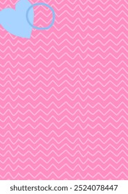 Fondo de zigzag rosa con acento de corazón. Diseño de Vector lindo y juguetón, ideal para proyectos femeninos y modernos, Anuncios y Plantillas.