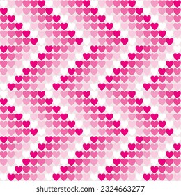 corazones rosados de zigzag. Patrón sin fisuras del corazón. Amor. Antecedentes del Día de San Valentín. Patrón repetido para textiles, diseño interior, papel de pared, fondo, superficie, tela, impresión, cubierta, banner e invitación