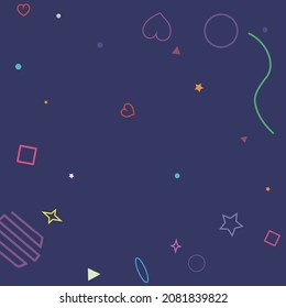 Pink Zigzag Lime Yellow Simple Red Geometry Illustration. Oval Dark Purple Stars Colorful Polygonal Multicolor Design Pic. Rectangle Square Violet Circle Bright Ring Orange Hipster Background.