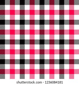 Pink,black and white gingham seamless pattern.Texture from tartan, plaid, tablecloths, clothes, shirts, dresses, paper, bedding, blankets and other textile products.