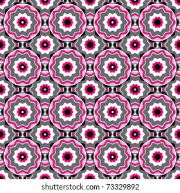 Pink-black and white-grey seamless geometric pattern (vector)