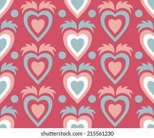 A pink-blue seamless pattern with hearts