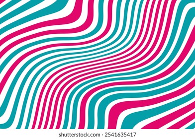 Pink-green wavy patter. Lolly pop style. Vector illustration