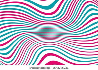 Pink-green wavy patter. Lolly pop style. Vector illustration