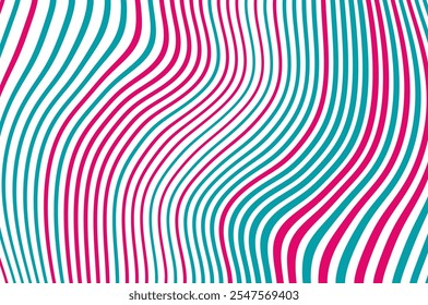 Pink-green wavy patter. Lolly pop style. Vector illustration