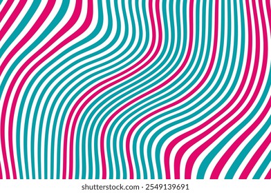 Pink-green wavy patter. Lolly pop style. Vector illustration
