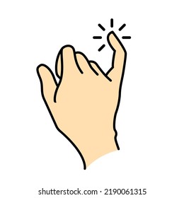 pinkie finger flat icon Vector illustration isolated on white background