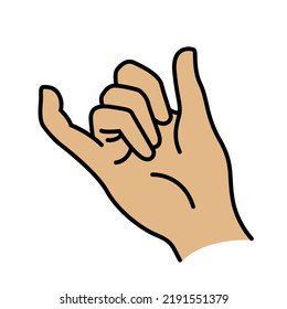 pinkie finger flat icon Vector illustration isolated on white background
