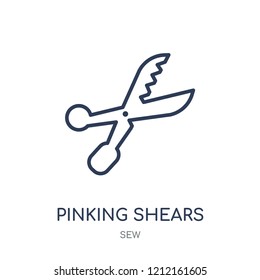 pinking shears icon. pinking shears linear symbol design from Sew collection. Simple outline element vector illustration on white background.