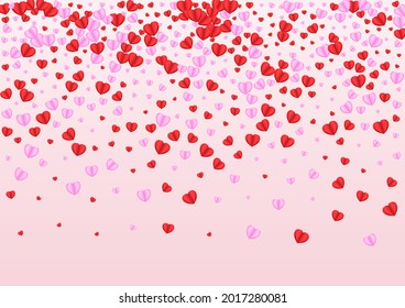 Pinkish Confetti Background Pink Vector. Birthday Frame Heart. Purple Shape Illustration. Lilac Confetti Drop Pattern. Fond Happy Backdrop.