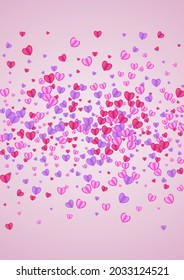 rosafarbene Konfetti-Hintergrund rosafarbener Vektorgrafik. Jubiläum Frame Heart. Lilac Mother Illustration. Violet Heart Cut Texture. Gebotssprache-Muster.