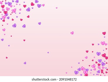 Vector rosa de fondo de confetti rosado rosado rosado. Corazón de la Ilustración de Cumpleaños. Fondo del elemento rojo. Fond Confetti Romance Textura. Marco De Papel De Licitación.