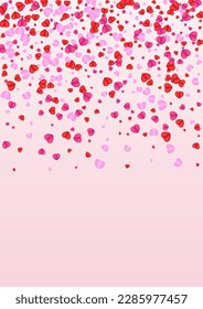 Pinkish Confetti Background Pink Vector. Abstract Illustration Heart. Purple Wallpaper Texture. Red Heart Banner Frame. Lilac Paper Backdrop.