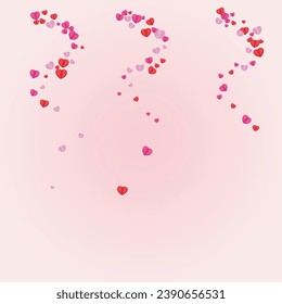 Pinkish Confetti Background Pink Vector. Abstract Backdrop Heart. Fond Party Texture. Red Confetti Romance Pattern. Purple Elegant Illustration.