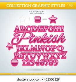 Pinkish Graphic Styles for Design. Graphic styles can be use for decor, text, title, cards, events, posters, icons, logo and other.