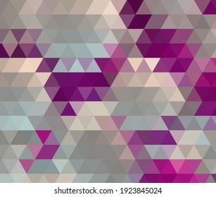 Pinkish gray triangular geometric background. Vector design template.