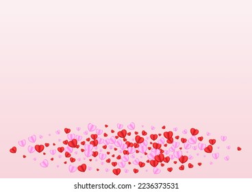 Pinkish Heart Background Pink Vector. Abstract Pattern Confetti. Purple Congratulation Texture. Tender Confetti Falling Frame. Lilac Blank Illustration.