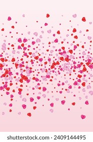 Pinkish Heart Background Pink Vector. Design Frame Confetti. Fond Folded Backdrop. Tender Confetti Card Pattern. Purple Random Illustration.