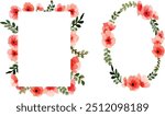 pinkish orange poppies frame and wreath