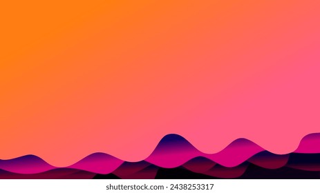 Pinkish orange waves overlay with empty space presentation background