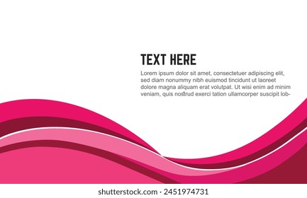 Pinkish Red abstract wavy background vector isolated design or illustration for banners and posters, social media and websites