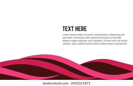 Pinkish Red Wavy Background vector graphic for social media and web. Red Pink wave banner template