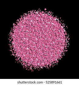Pinkish, round glittery shape
