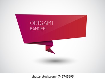 Pinkorange Origami Banner Stock Vector (Royalty Free) 748745695