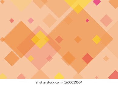Pink-orange rhombus on light background. Abstract card. Vector illustration, banner. Geometric line shape pattern. Vector card, banner. Colorful geometric background design. Pale backdrop.