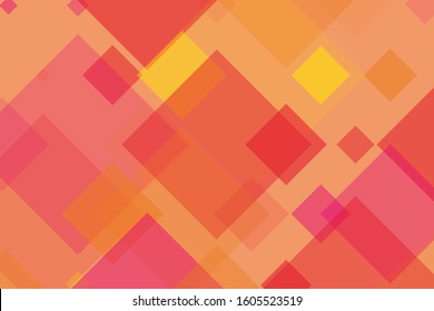 Pink-orange rhombus on light background. Abstract card. Vector illustration, banner. Geometric line shape pattern. Vector card, banner. Colorful geometric background design. Pale backdrop.